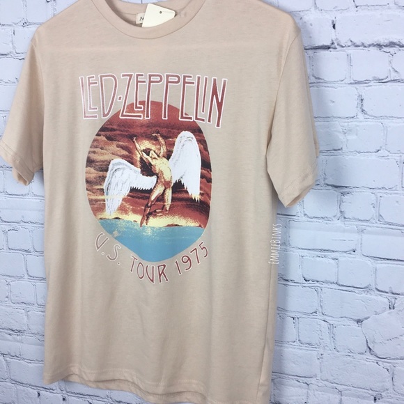 NWT, LED Zeppelin 1975 Tour Band T-Shirt - Picture 13 of 15